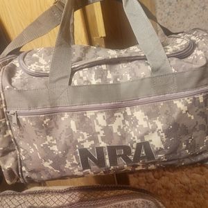 NRA camo duffel bag